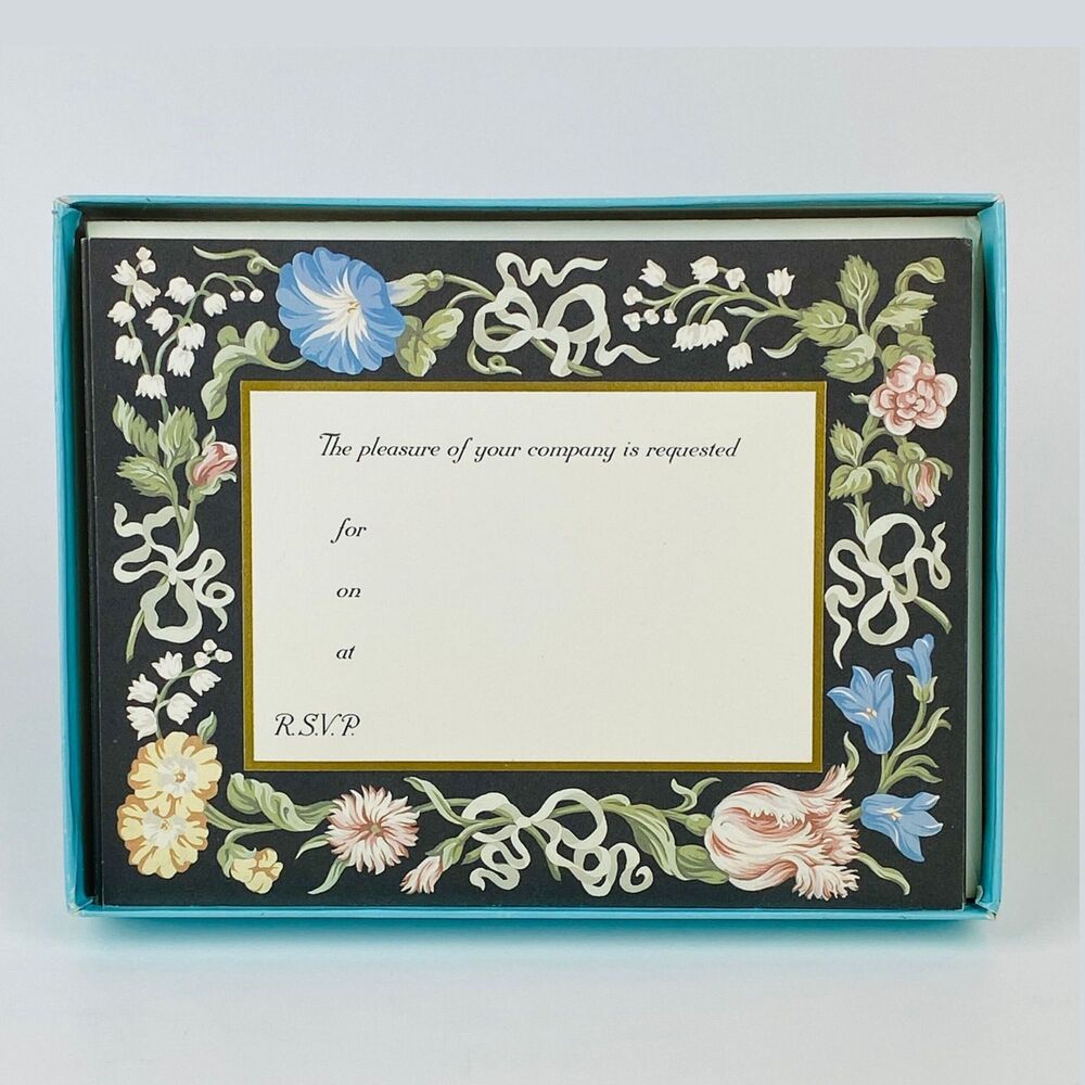 Rare Tiffany & Co. Set of 10 Invitations Floral Botanical Dinner Party Event